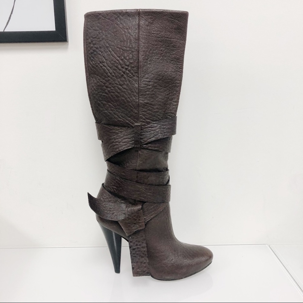 BCBG Leather Bow Boots